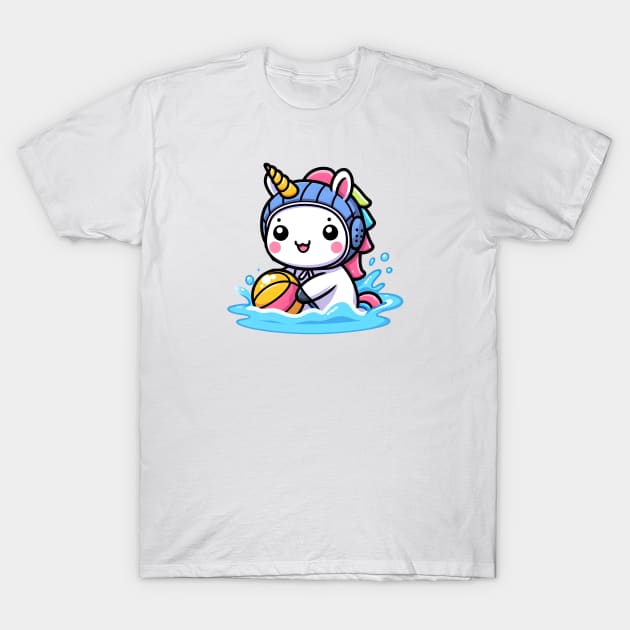 Water Polo Unicorn Olympics 🤽🏽‍♀️🦄 - Splash & Score Cuteness! T-Shirt by Pink & Pretty